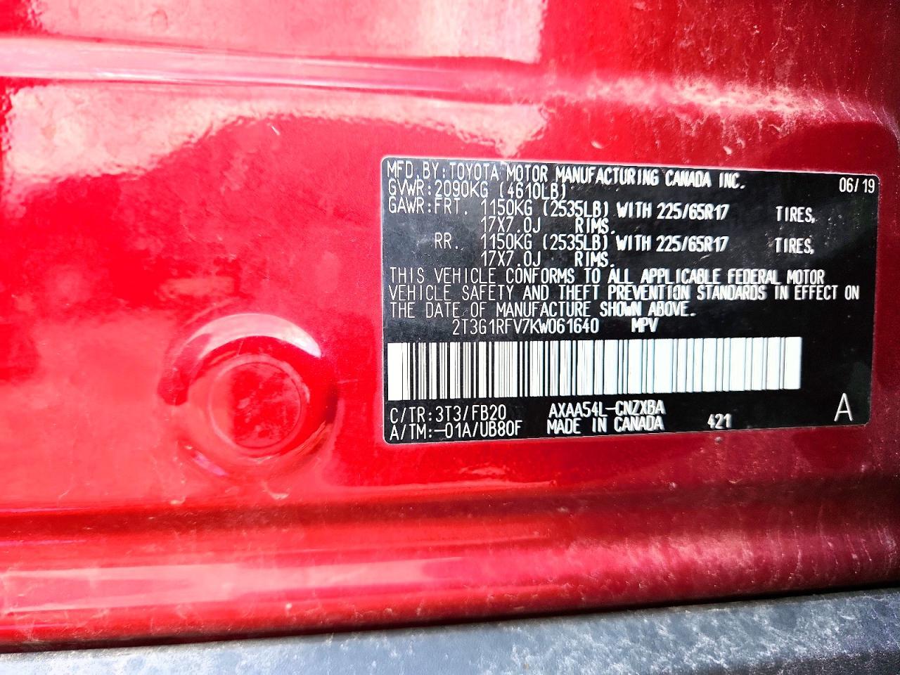 2019 Toyota Rav4 Le - zdjęcie 13