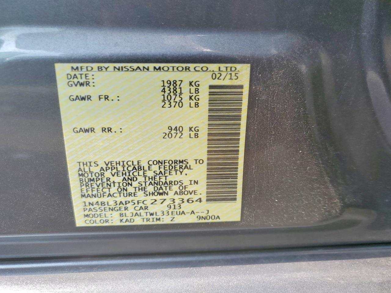 2015 Nissan Altima 3.5 Sl - zdjęcie 12