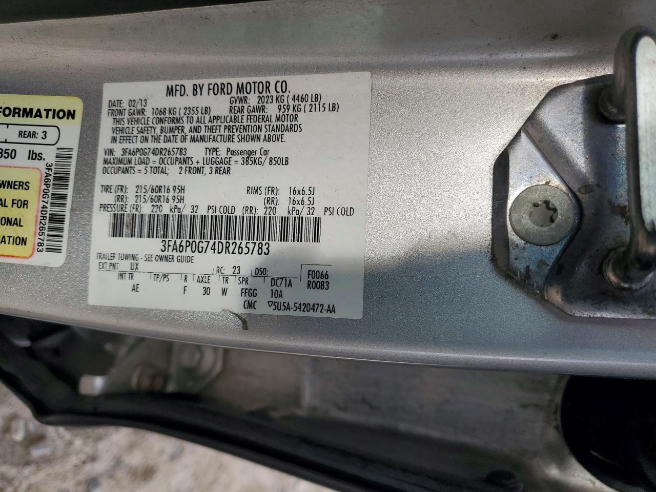 2013 Ford Fusion S - zdjęcie 12