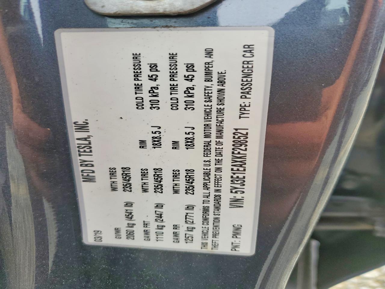 2019 Tesla Mdl 3 - zdjęcie 13