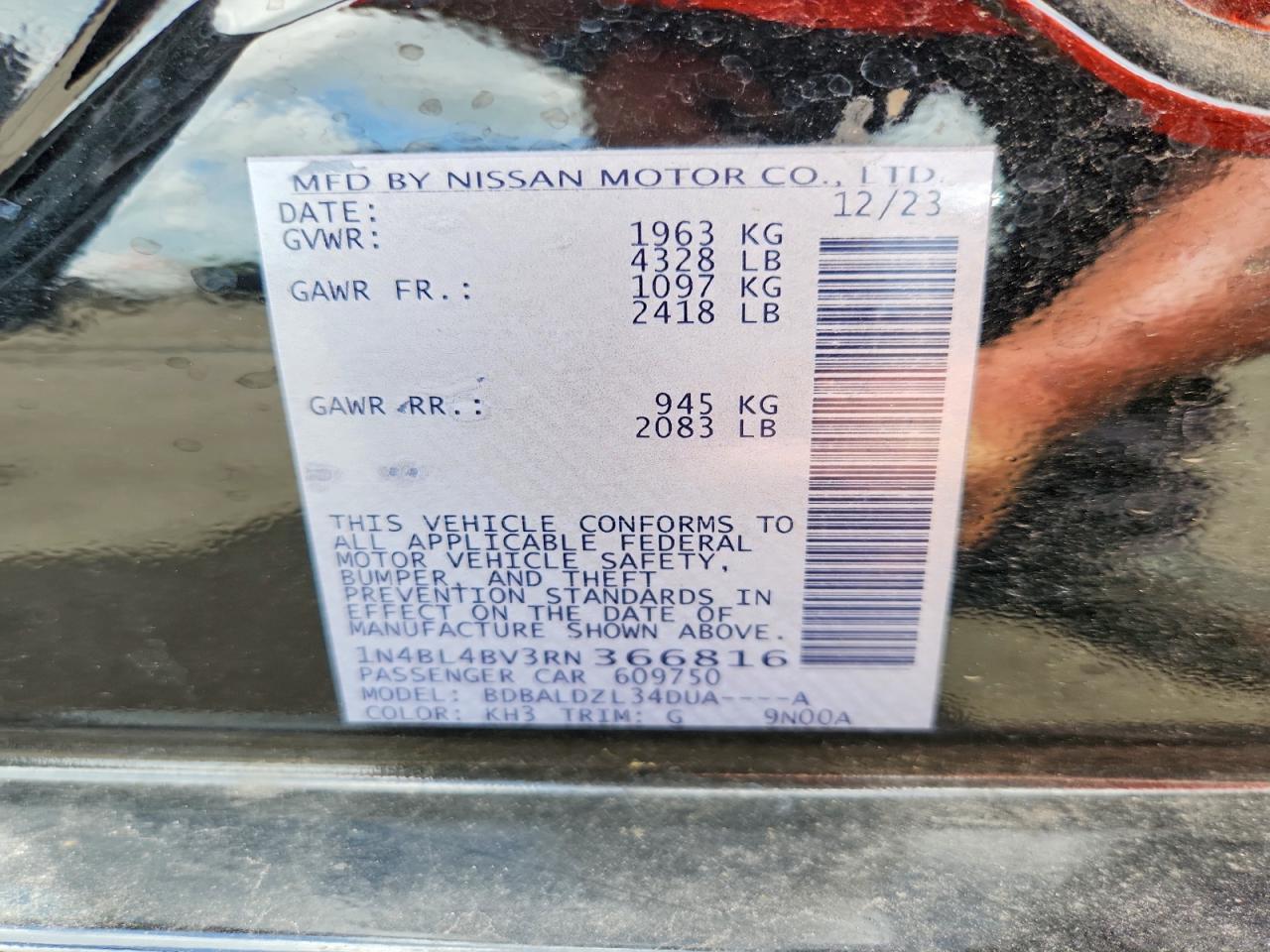 2024 Nissan Altima S - zdjęcie 12