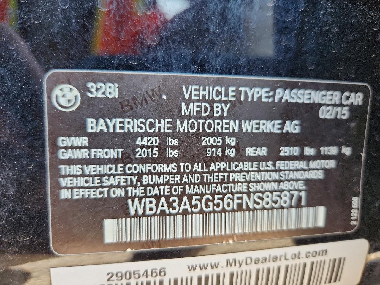 2015 BMW 328 I - zdjęcie 12