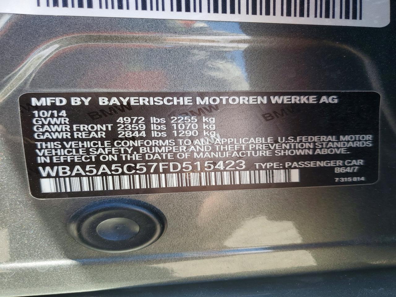 2015 BMW 528 I - zdjęcie 12
