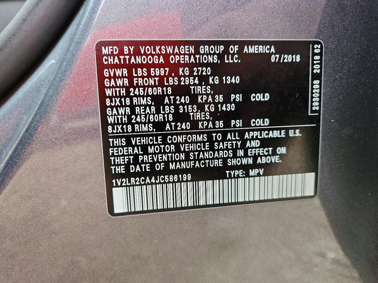 2018 Volkswagen Atlas Se - zdjęcie 14