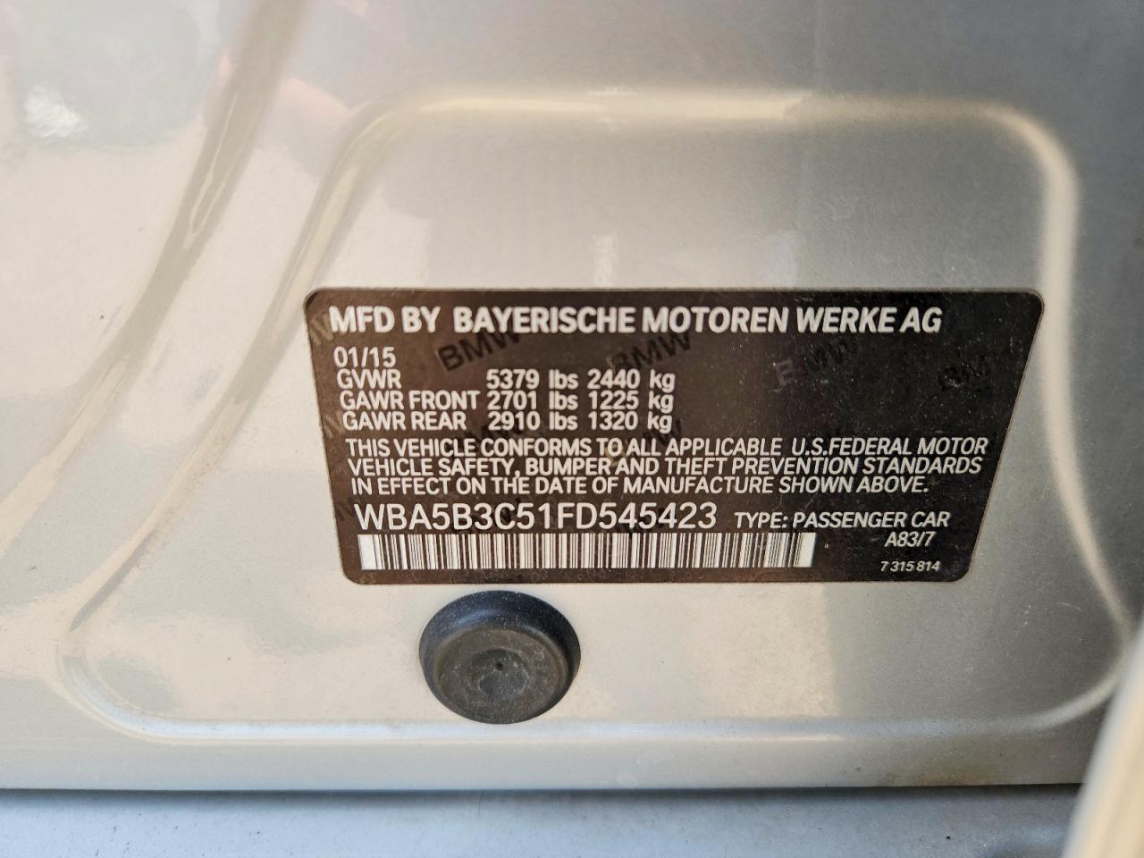 2015 BMW Seria 5 535i - zdjęcie 12