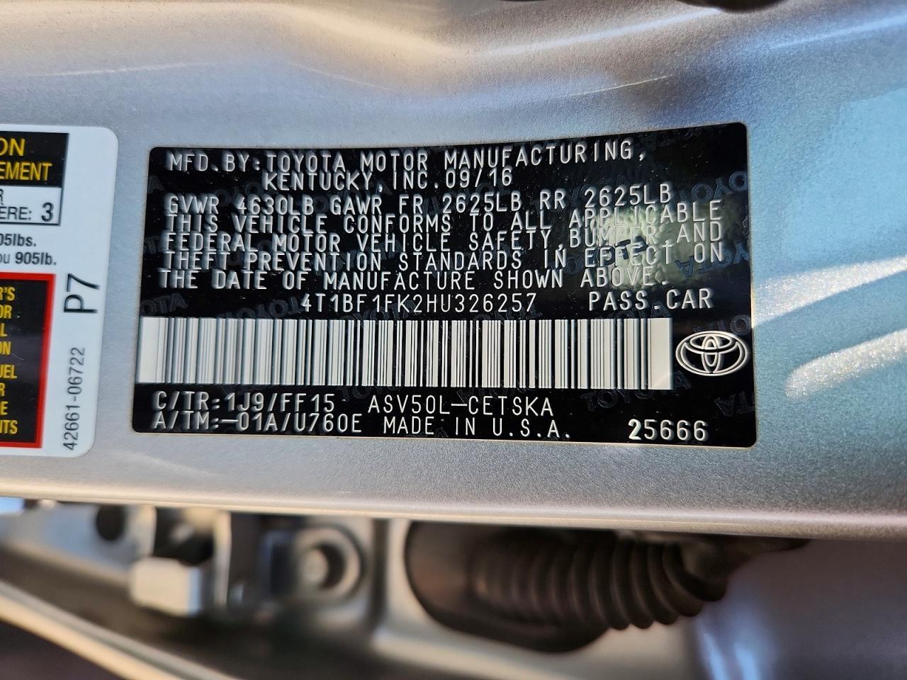 2017 Toyota Camry Se - zdjęcie 12