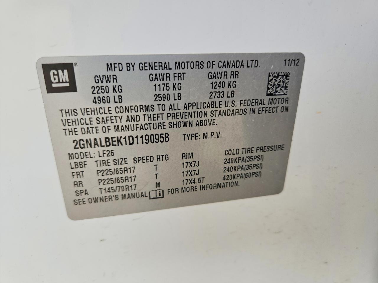2013 Chevrolet Equinox Ls - zdjęcie 13