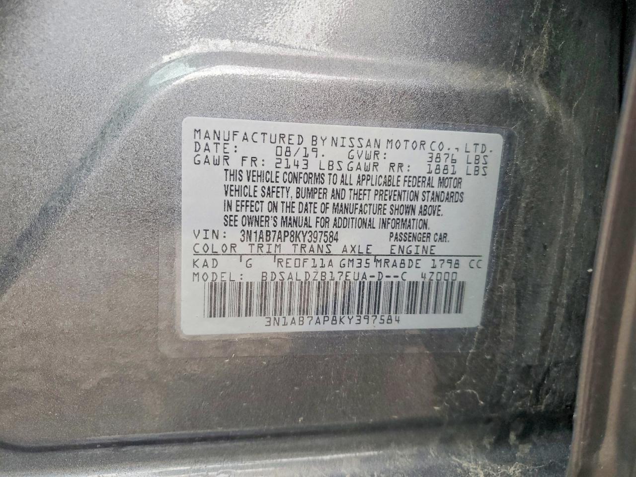 2019 Nissan Sentra Sv - zdjęcie 12