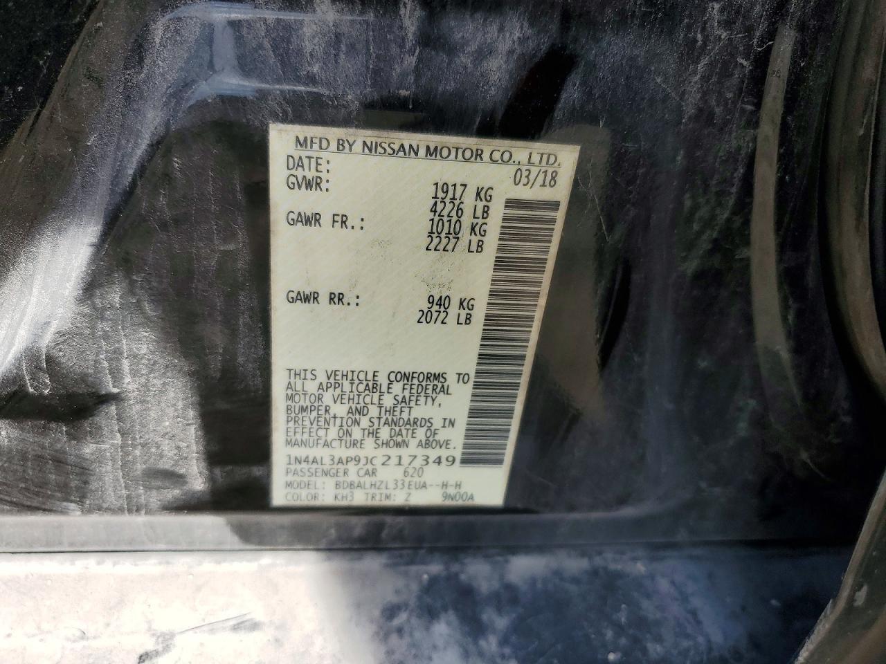 2018 Nissan Altima 2.5 Sr - zdjęcie 12