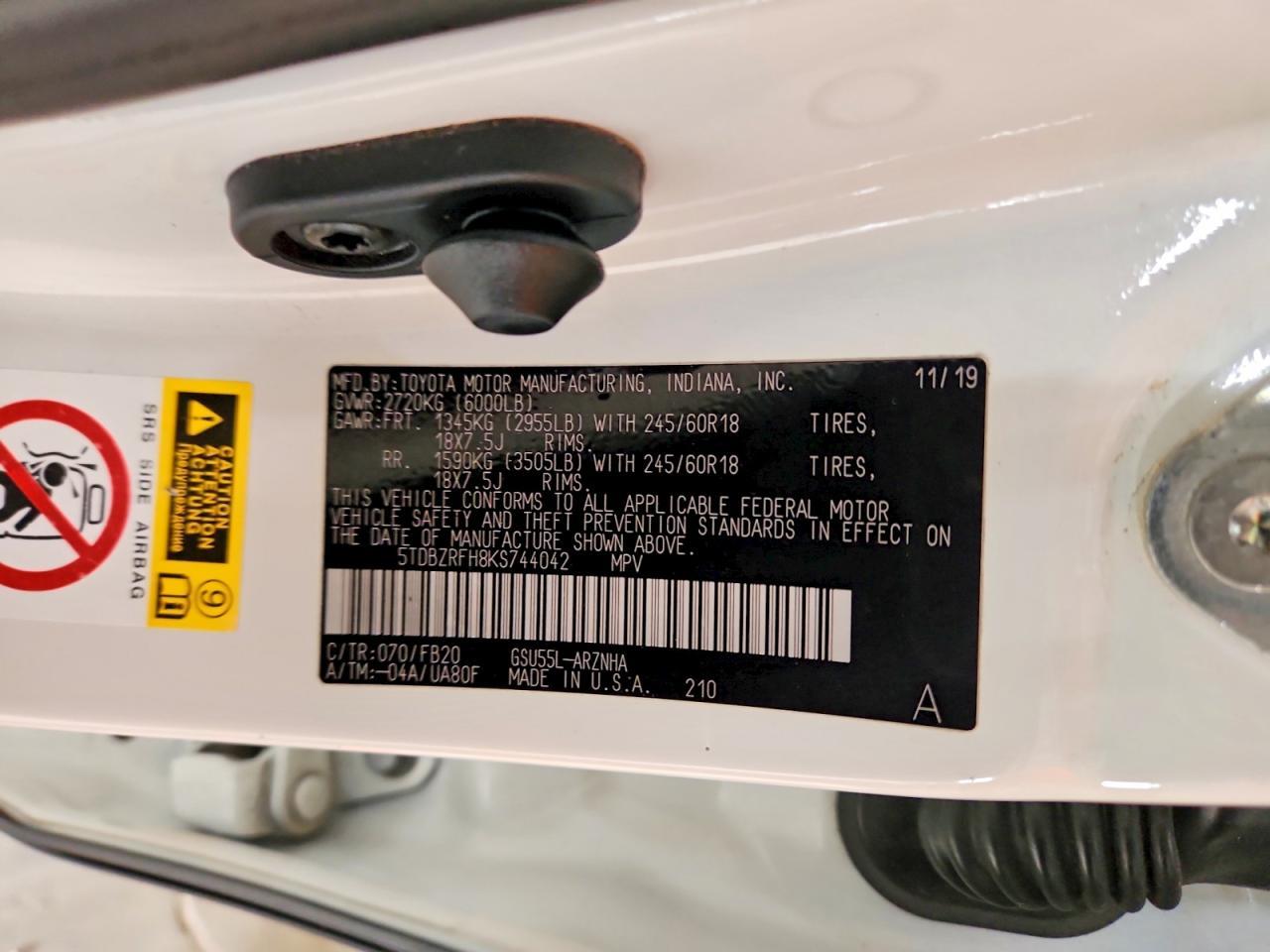 2019 Toyota Highlander Le - zdjęcie 13