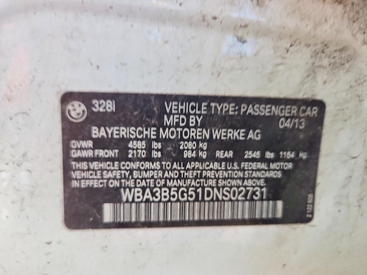 2013 BMW Seria 3 328i - zdjęcie 12