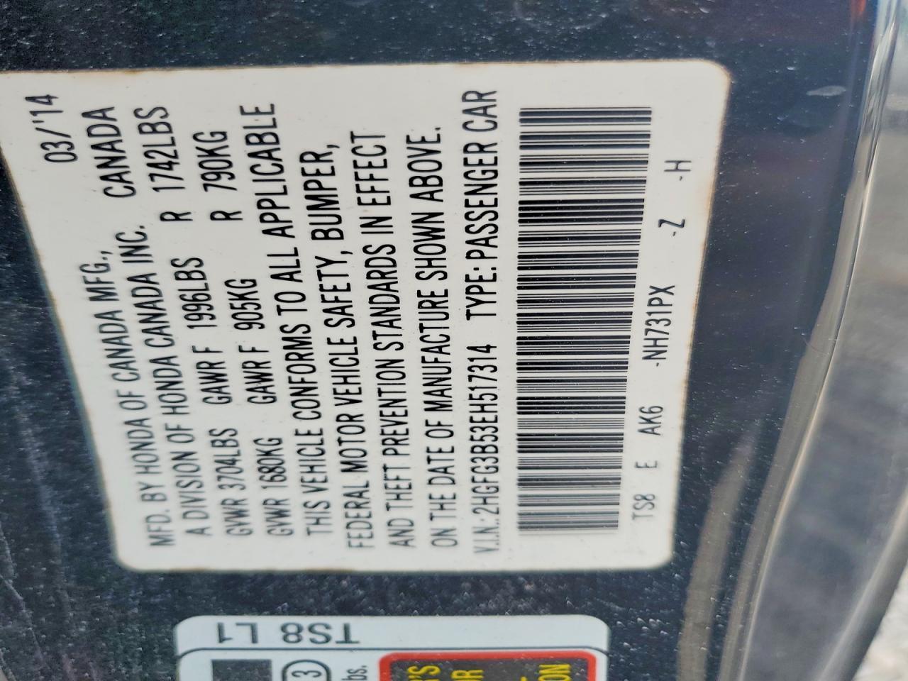 2014 Honda Civic Lx - zdjęcie 12