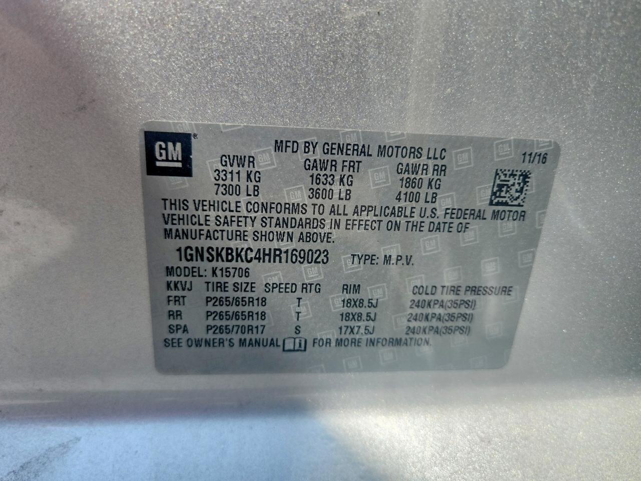 2017 Chevrolet Tahoe K1500 Lt - zdjęcie 13