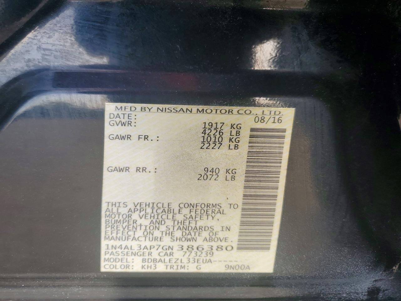 2016 Nissan Altima 2.5 S - zdjęcie 12
