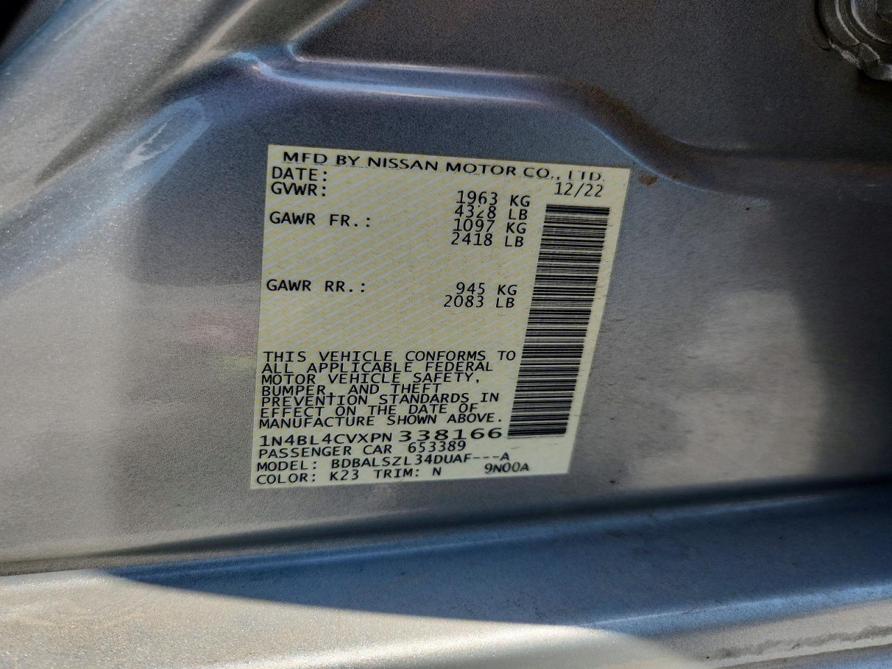 2023 Nissan Altima Sr - zdjęcie 12