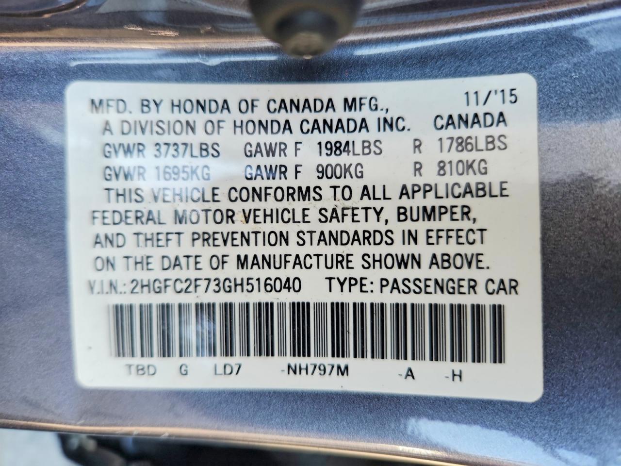 2016 Honda Civic Ex - zdjęcie 12