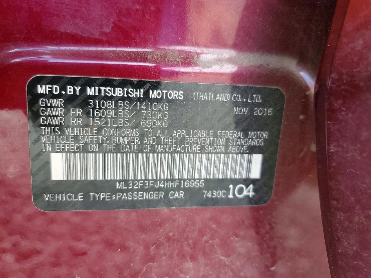 2017 Mitsubishi Mirage G4 Es - zdjęcie 12