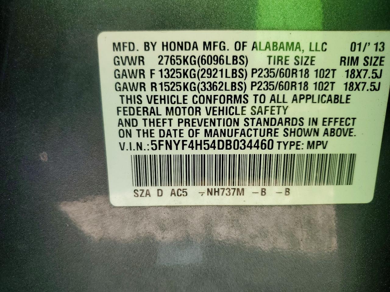 2013 Honda Pilot Exl - zdjęcie 12