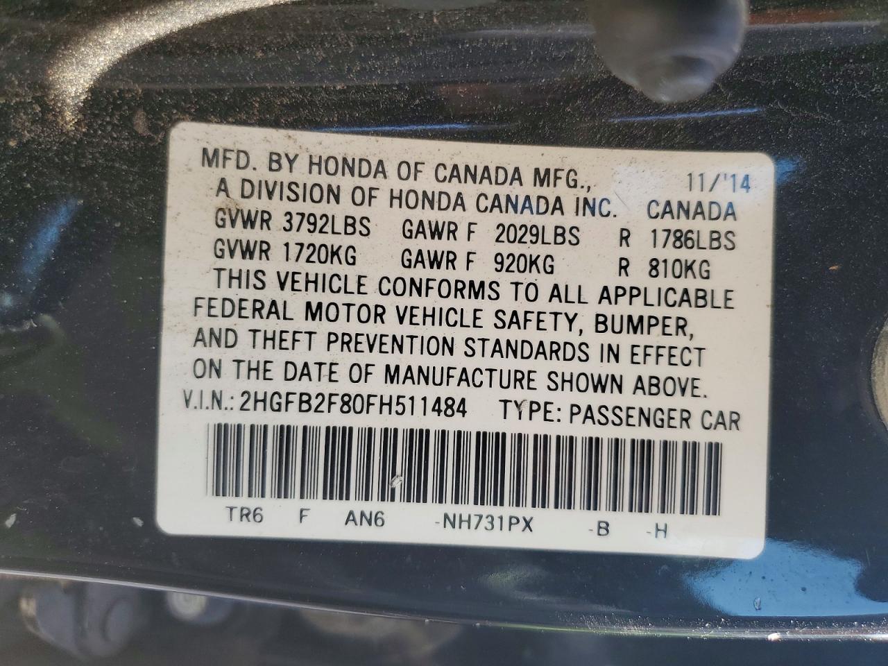 2015 Honda Civic Ex - zdjęcie 12