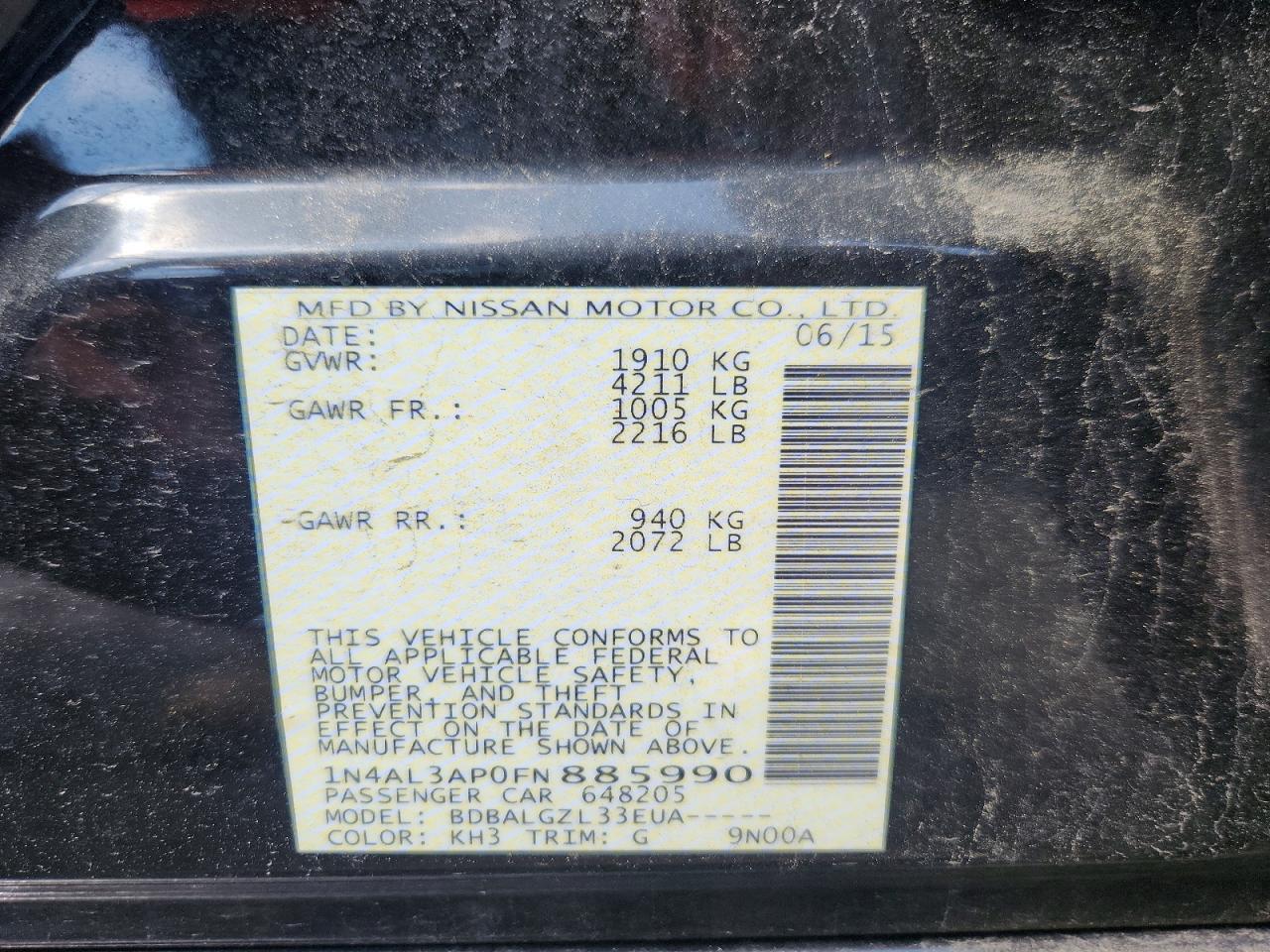 2015 Nissan Altima 2.5 S - zdjęcie 12