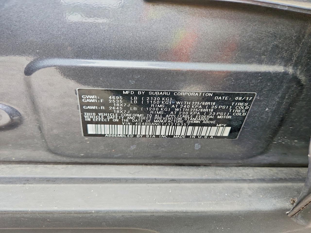 2018 Subaru Outback 2.5I Limited - zdjęcie 13