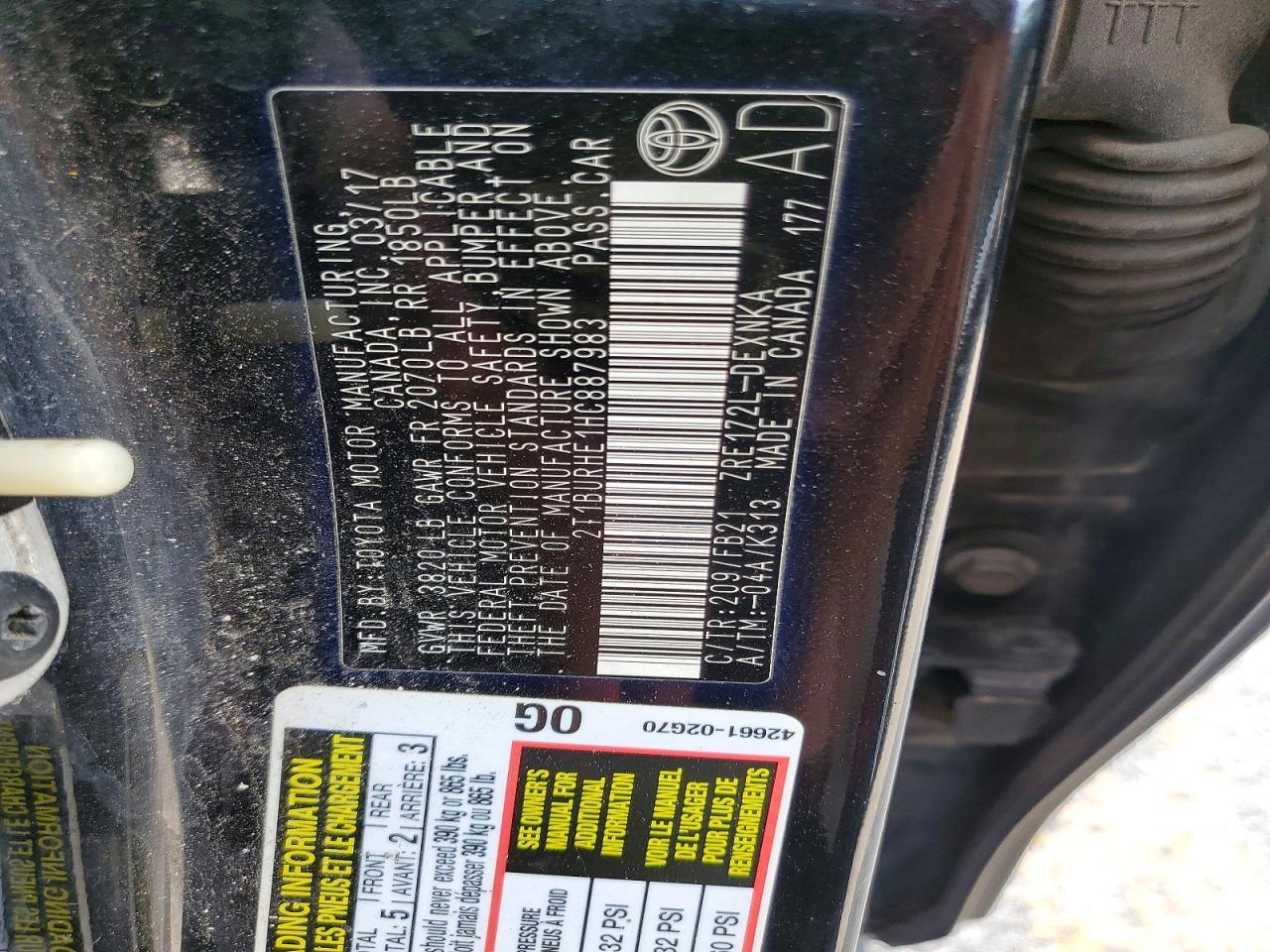 2017 Toyota Corolla Le - zdjęcie 12