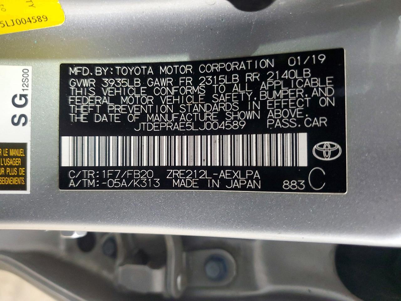 2020 Toyota Corolla Le - zdjęcie 12
