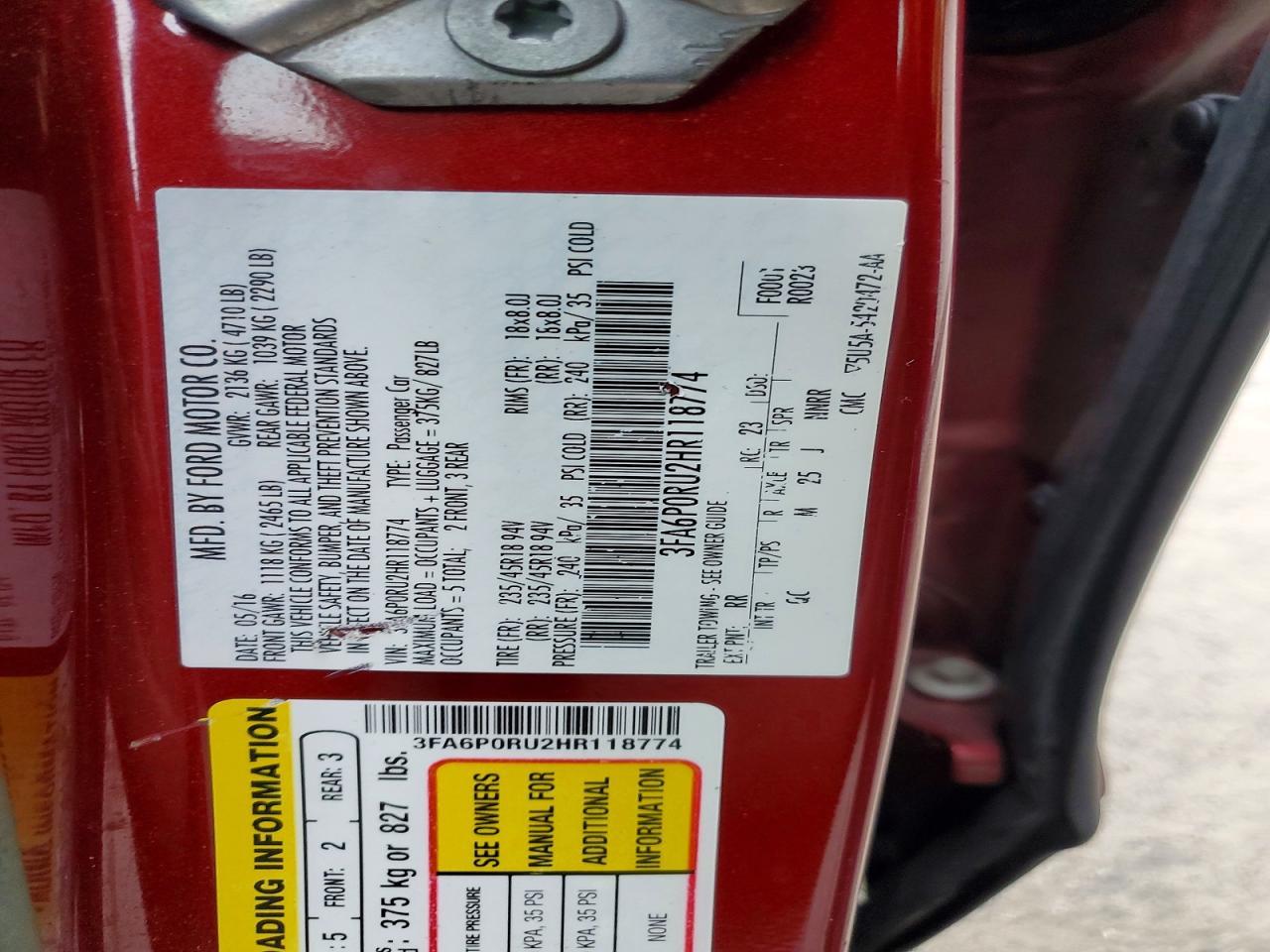 2017 Ford Fusion Titanium Hev - zdjęcie 12