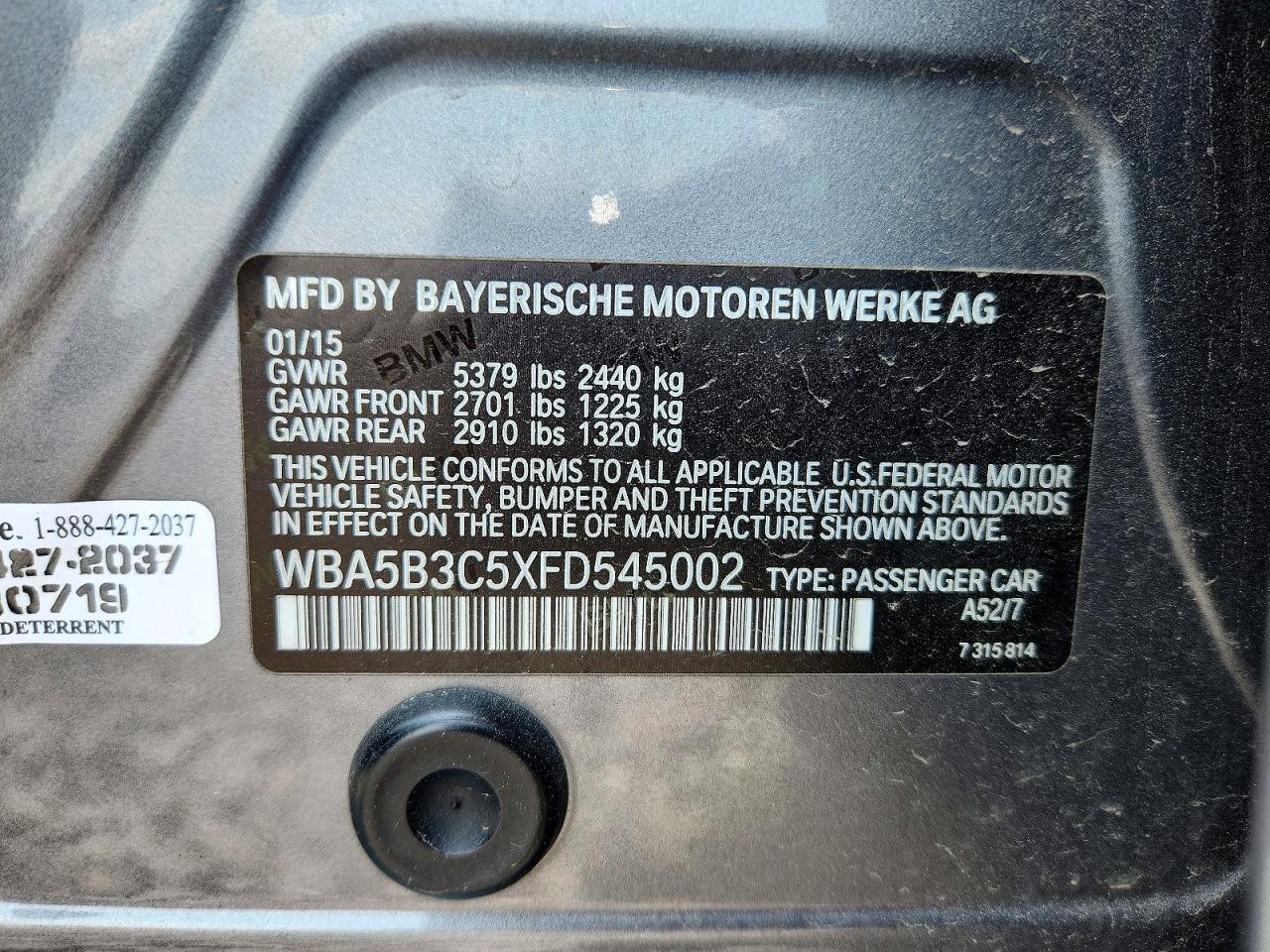 2015 BMW Seria 5 535i - zdjęcie 12