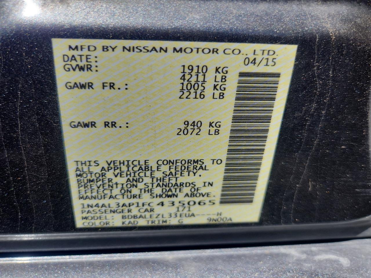 2015 Nissan Altima 2.5 S - zdjęcie 13