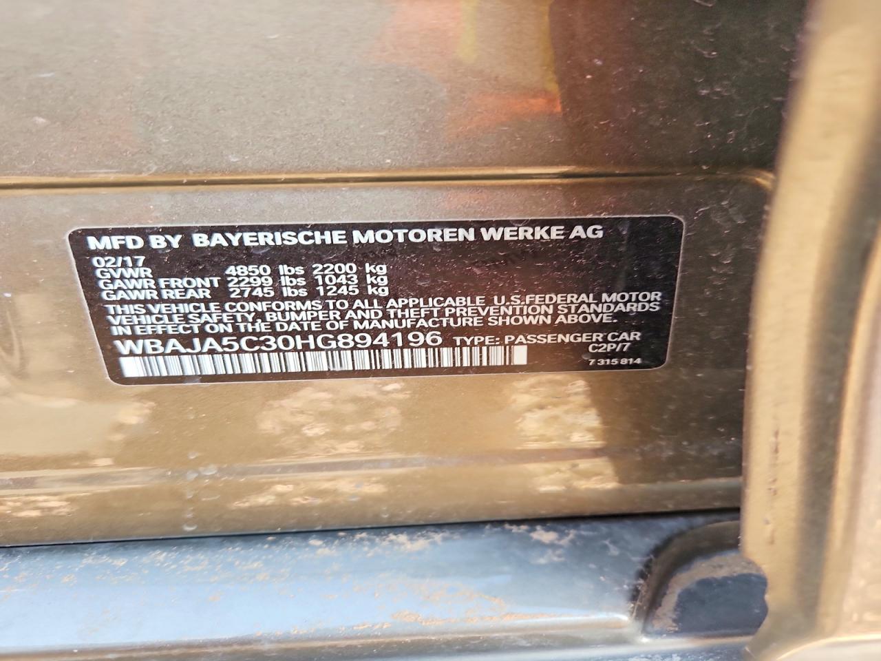 2017 BMW 530 I - zdjęcie 12
