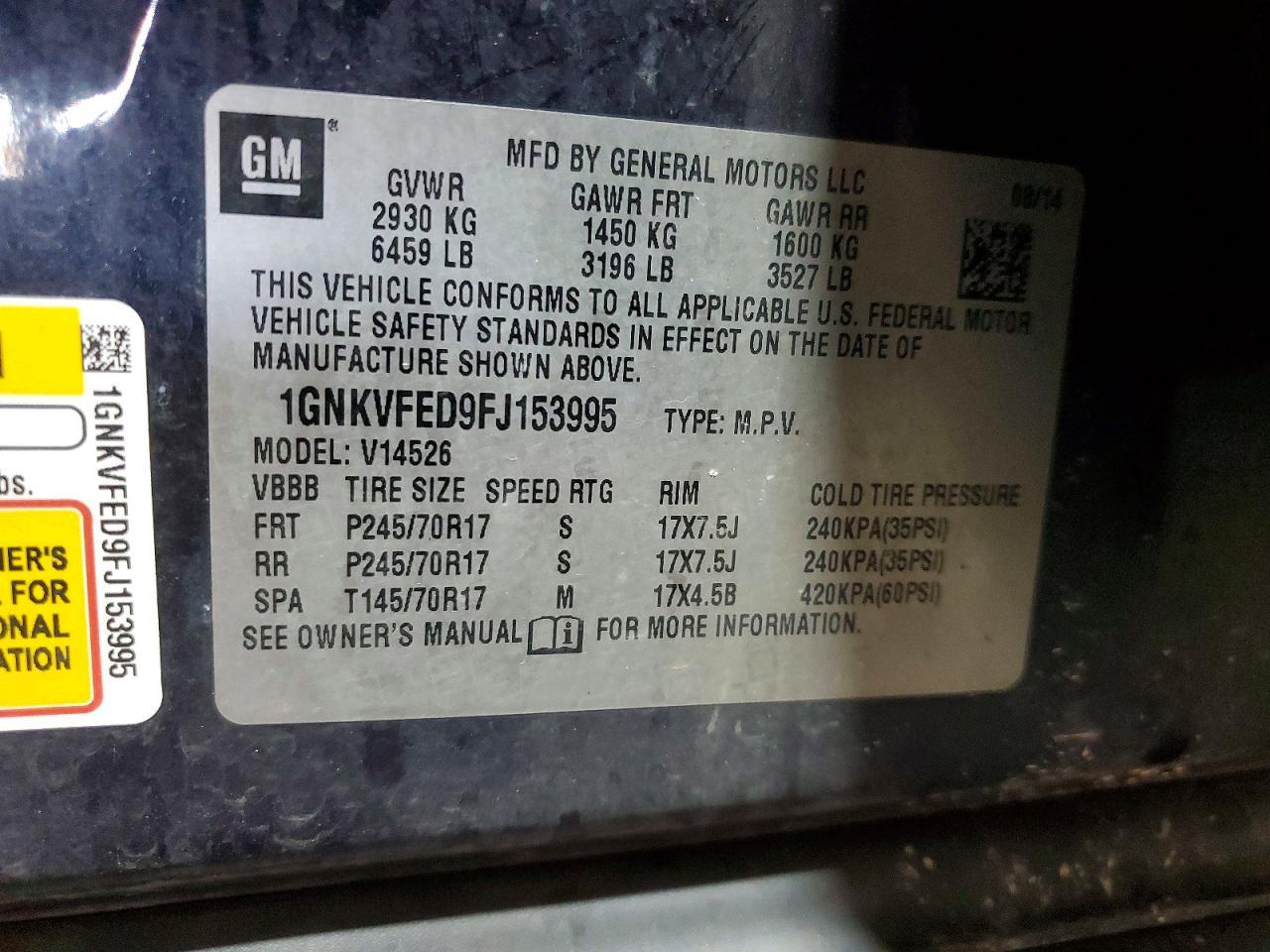 2015 Chevrolet Traverse Ls - zdjęcie 13