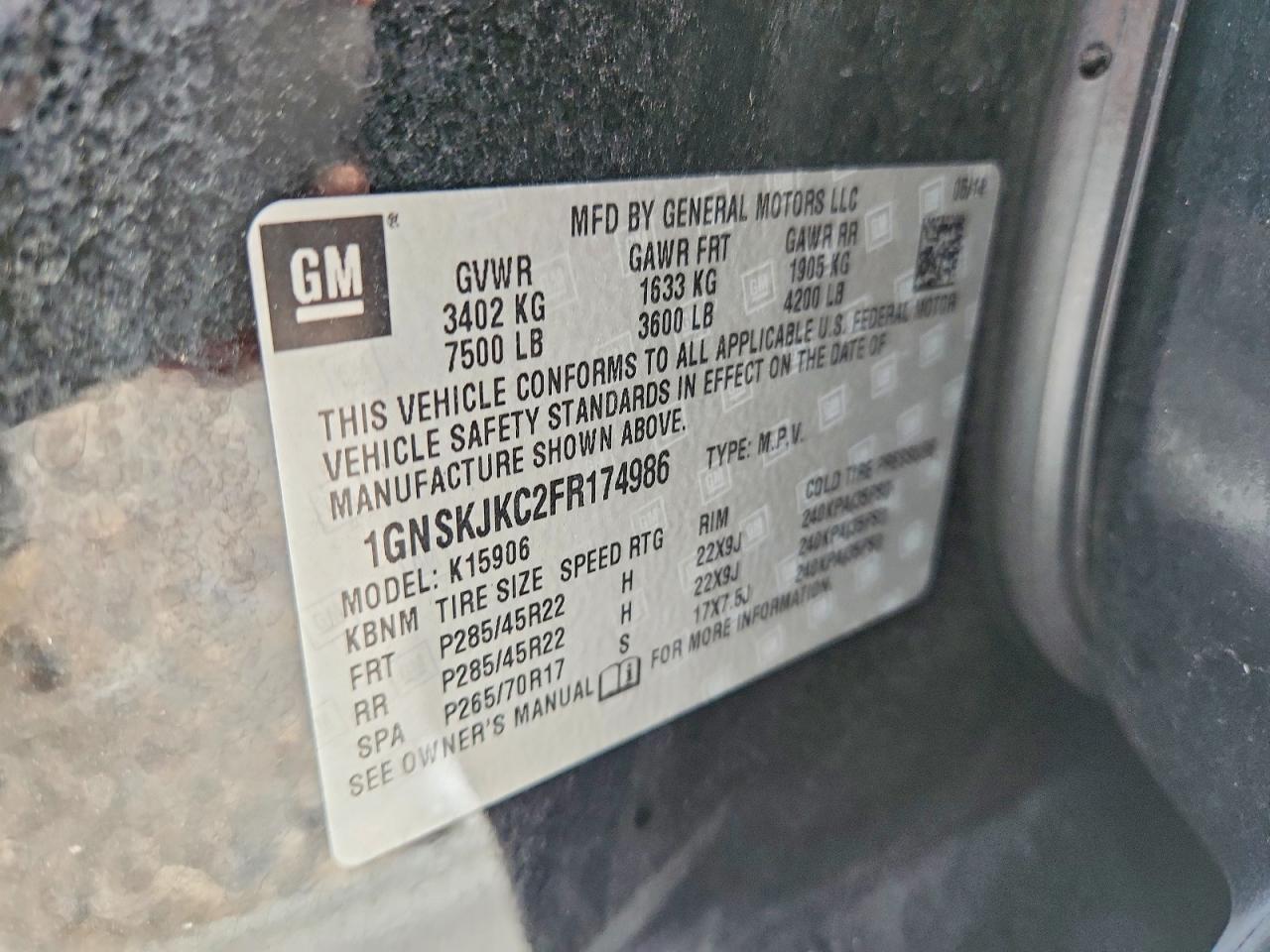 2015 Chevrolet Suburban K1500 Lt - zdjęcie 14