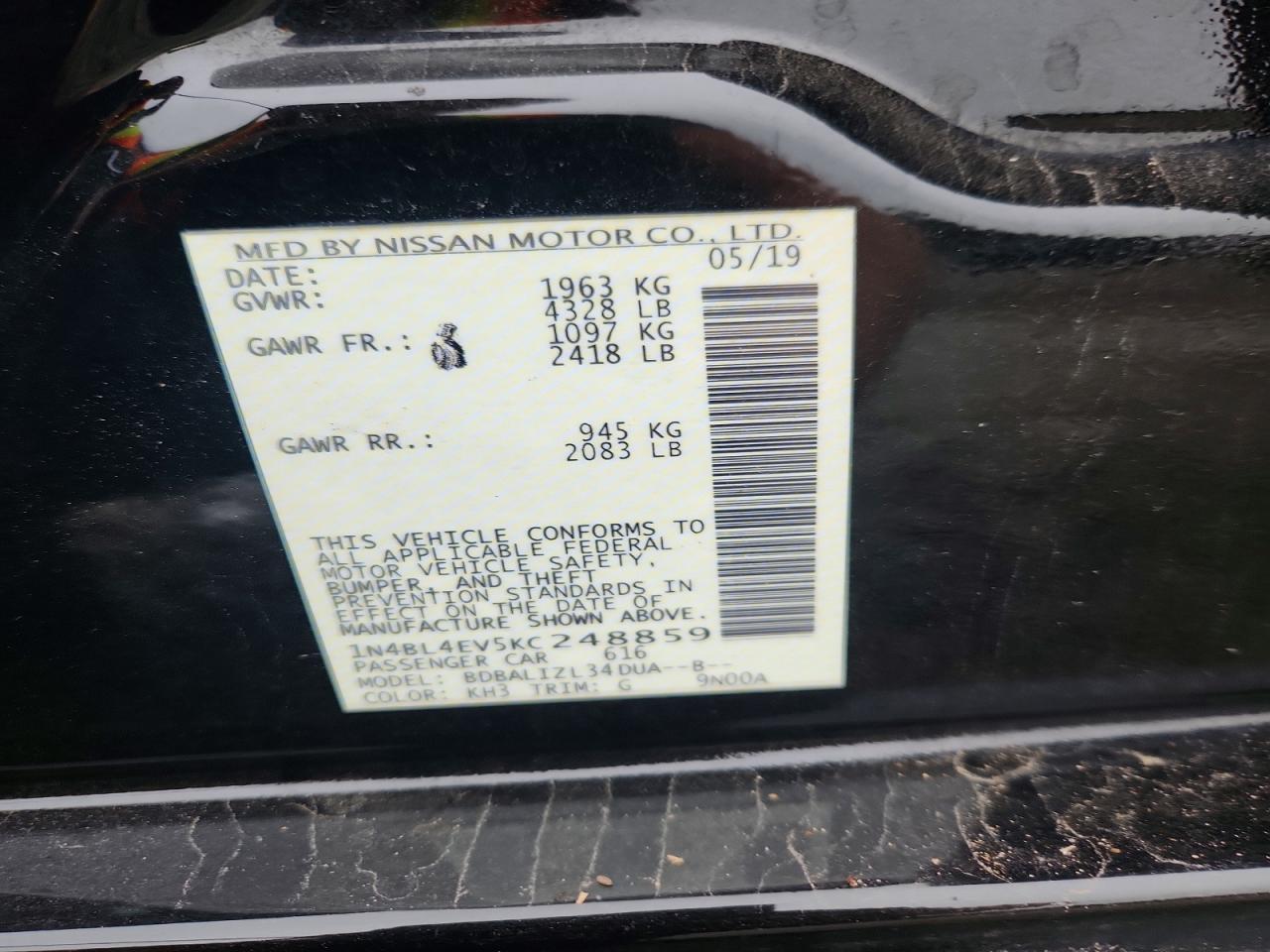 2019 Nissan Altima Sl - zdjęcie 13