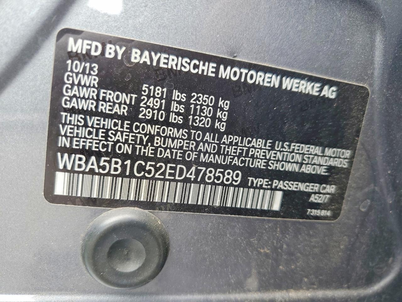 2014 BMW 535 I - zdjęcie 12