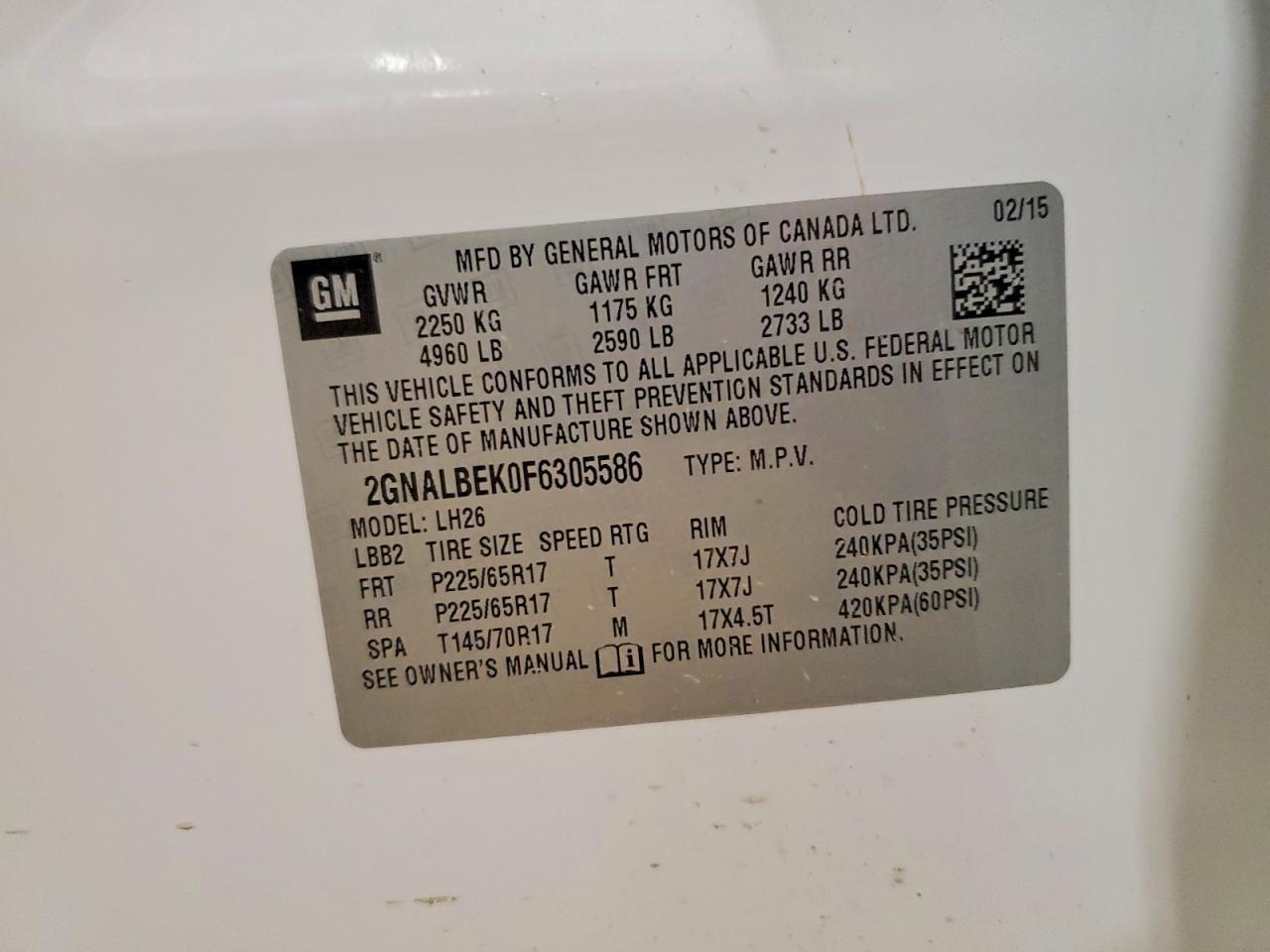 2015 Chevrolet Equinox Lt - zdjęcie 12