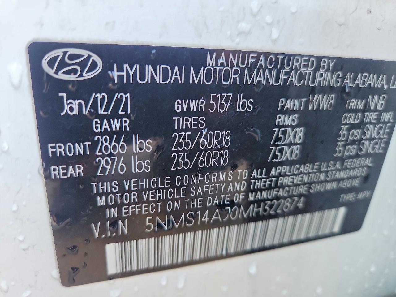 2021 Hyundai Santa Fe Se - zdjęcie 13