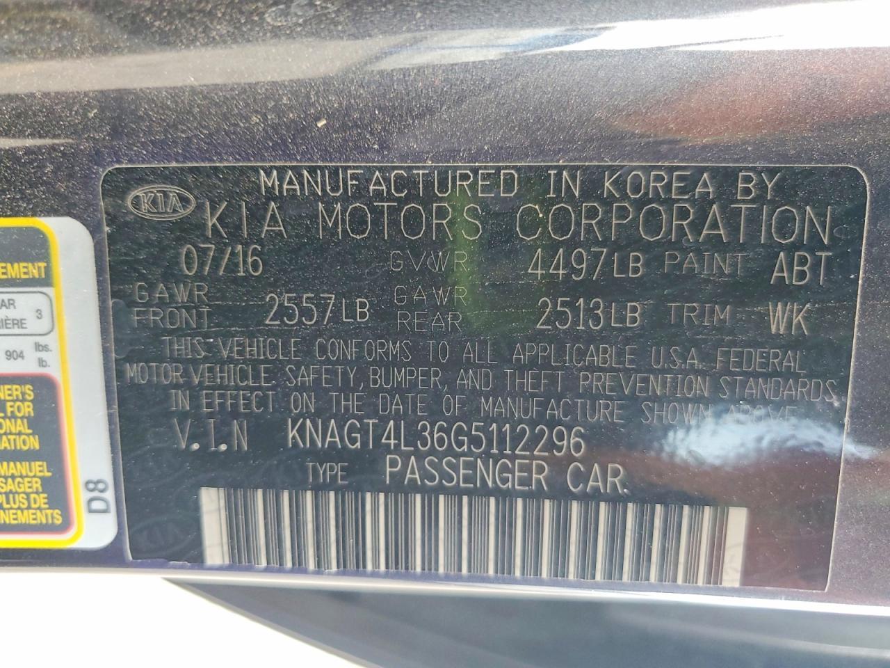 2016 Kia Optima Lx - zdjęcie 12