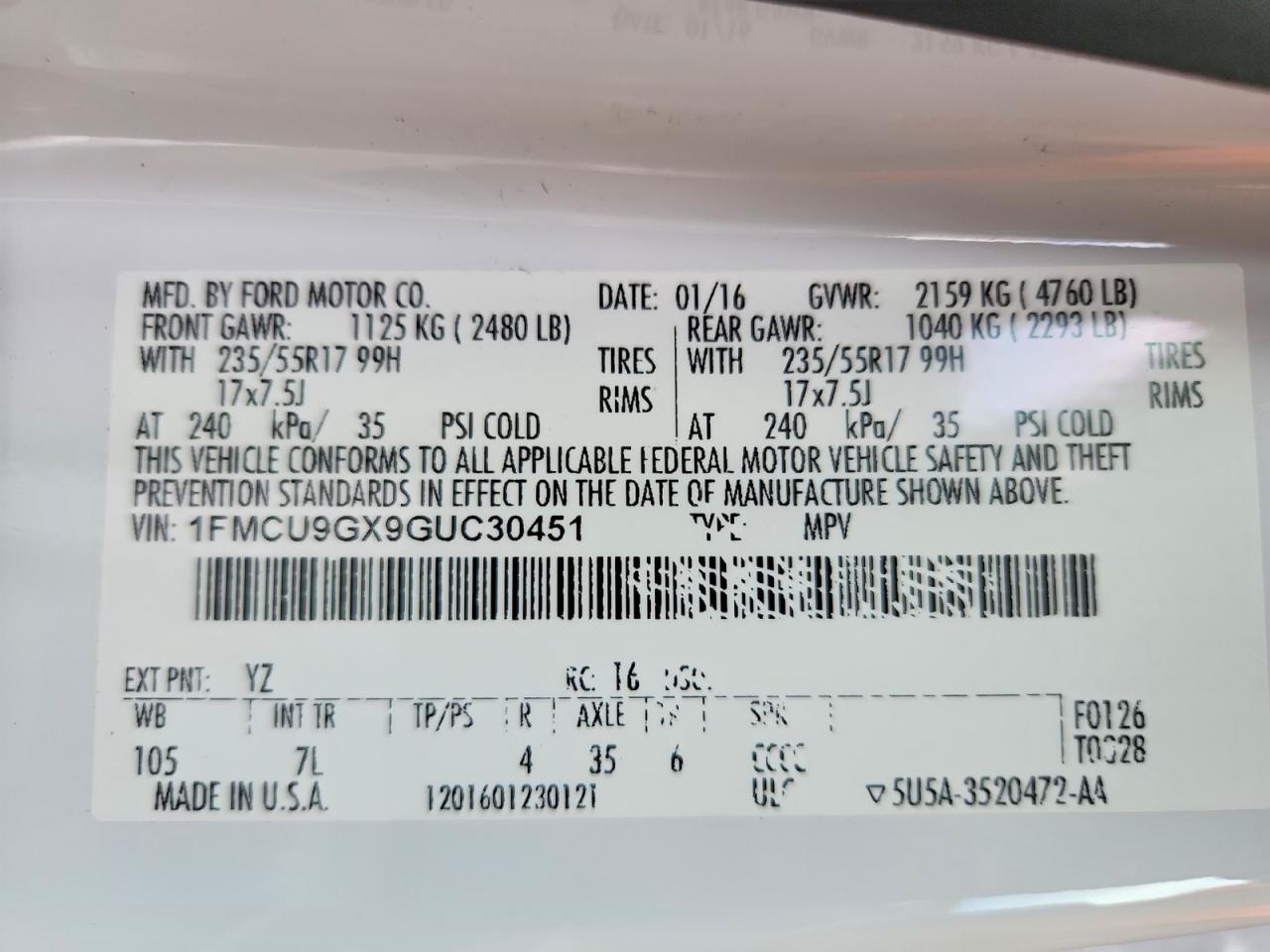 2016 Ford Escape Se - zdjęcie 14
