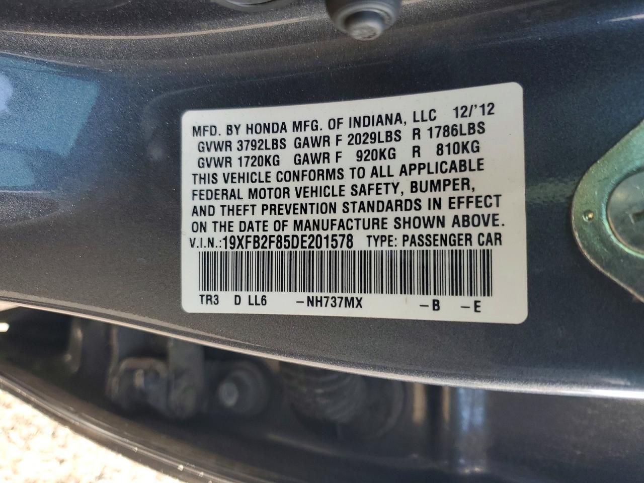 2013 Honda Civic Ex - zdjęcie 12