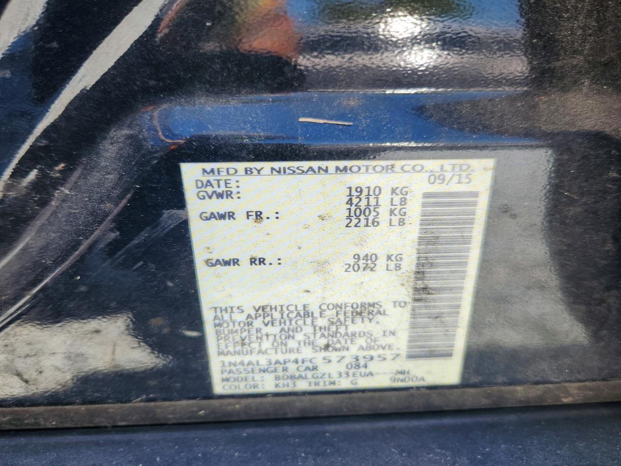 2015 Nissan Altima 2.5 S - zdjęcie 12