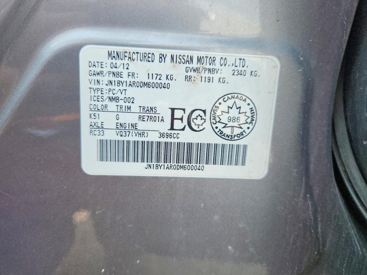 2013 Infiniti M37 X - zdjęcie 12