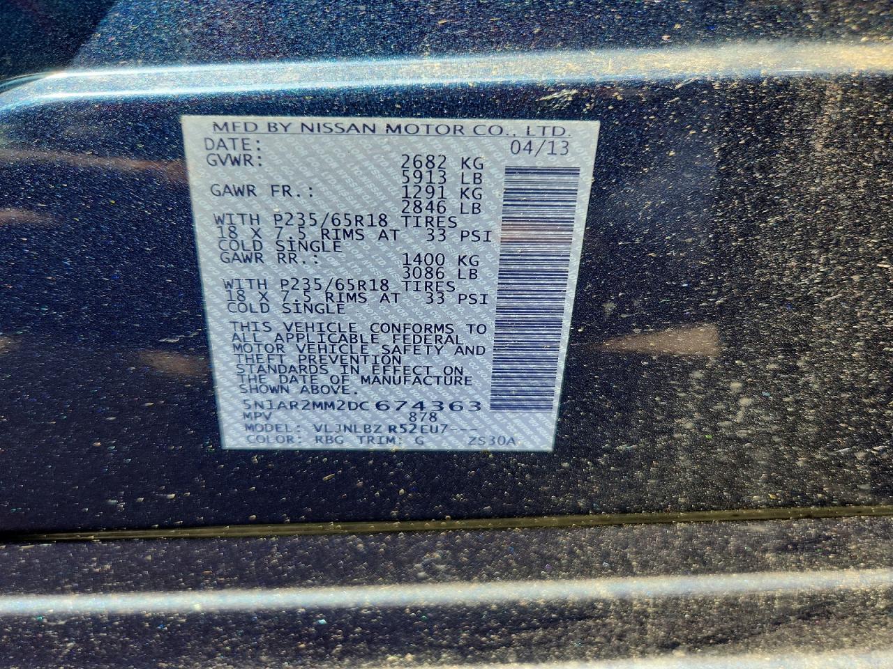 2013 Nissan Pathfinder S - zdjęcie 13