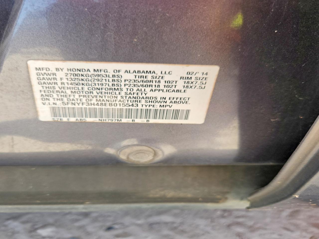 2014 Honda Pilot Ex - zdjęcie 13
