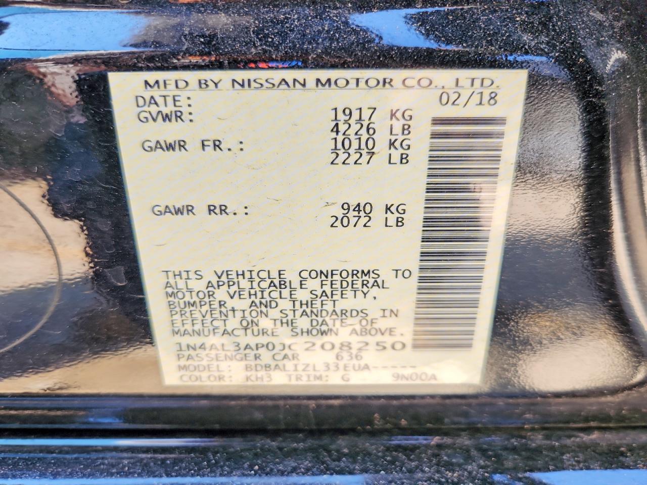 2018 Nissan Altima 2.5 Sv - zdjęcie 12