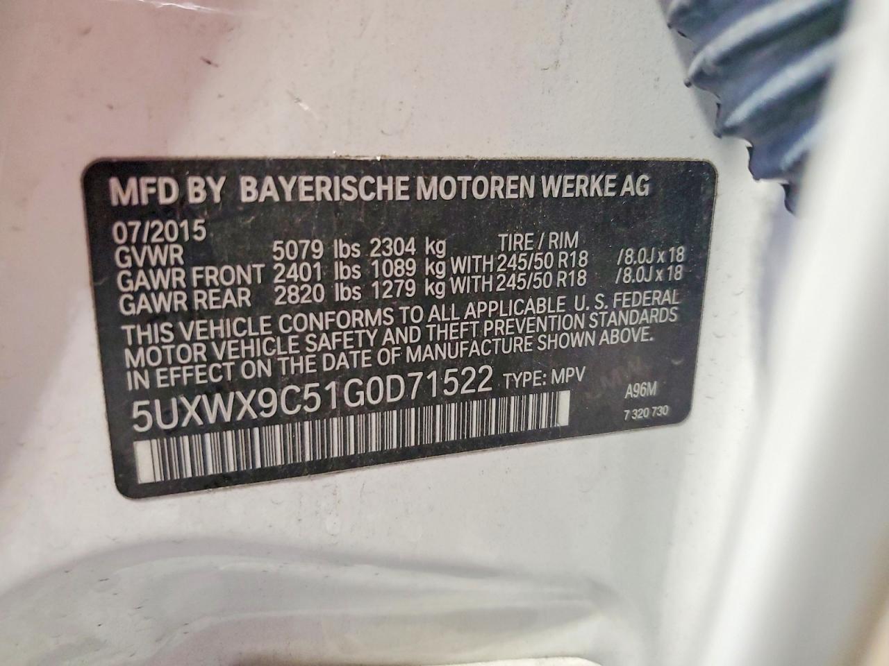 2016 BMW X3 xDrive28I - zdjęcie 12