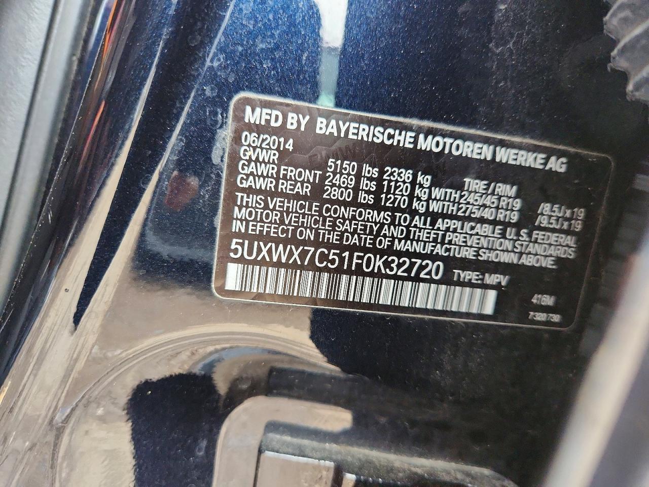 2015 BMW X3 xDrive35I - zdjęcie 12