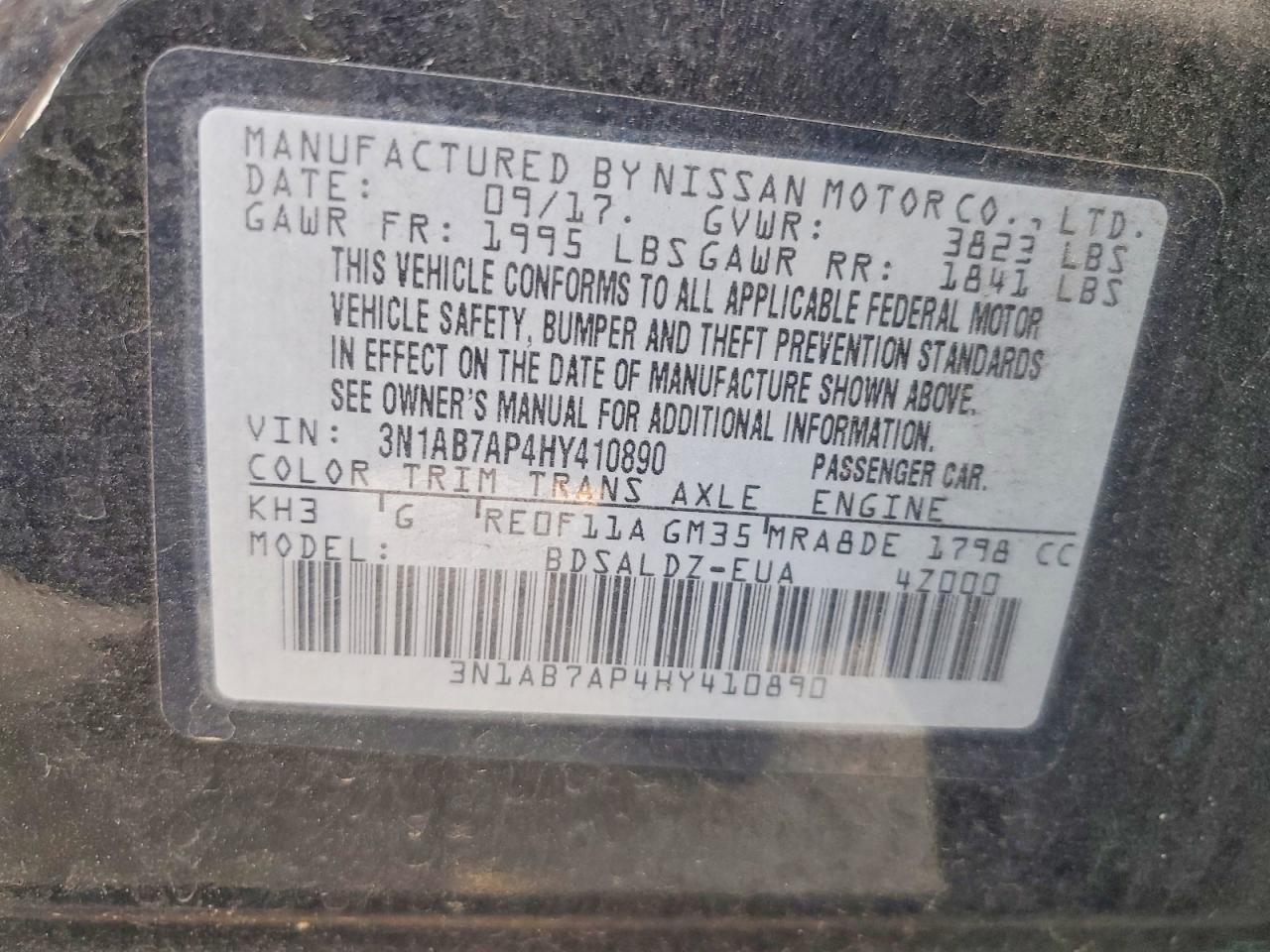 2017 Nissan Sentra Sv - zdjęcie 12