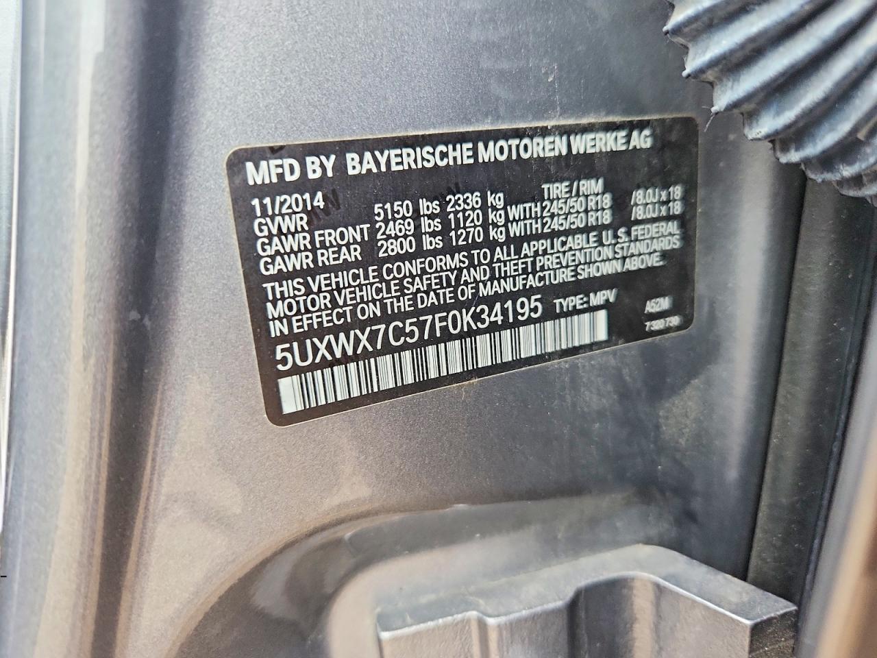 2015 BMW X3 xDrive35I - zdjęcie 13