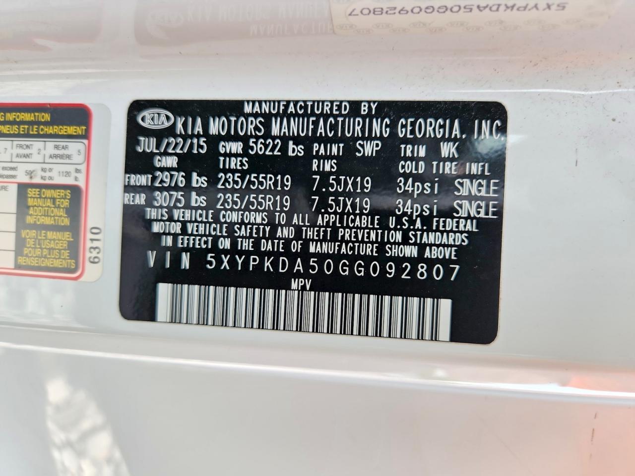 2016 Kia Sorento Sx Limited V6 - zdjęcie 13